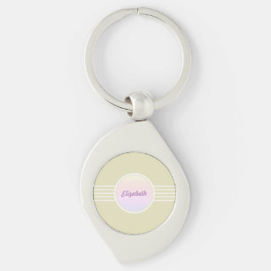 Retro Glam Personalised Shimmering Gold and Opal Key Ring