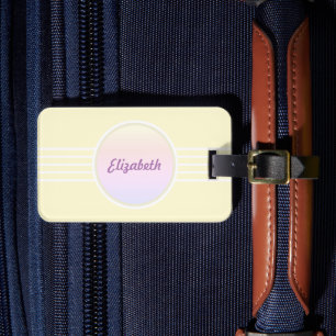 Retro Glam Personalised Shimmering Gold and Opal Luggage Tag