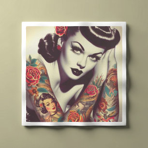 Retro Glam Pin-up Napkin