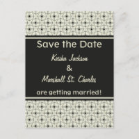 Retro Glam Save the Date Postcard