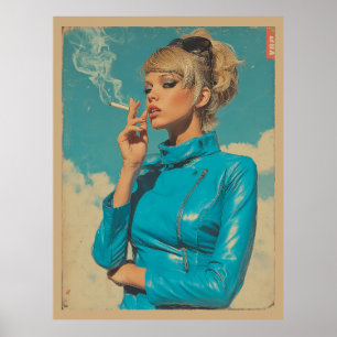 Retro Glam Smoking Fashion Poster