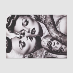 Retro Glam Tattoo Girls Tissue Paper