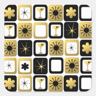 Retro Glamorous Gold Stickers