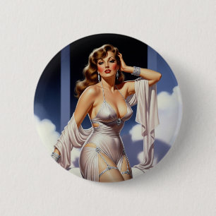 Retro Glamour Girl 40's 6 Cm Round Badge