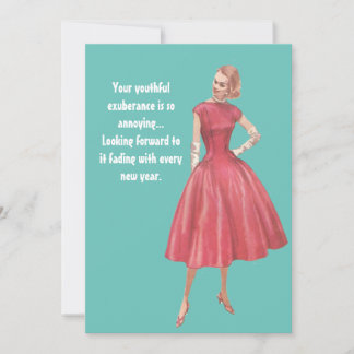 Retro Glamour Woman Sarcastic Birthday Card