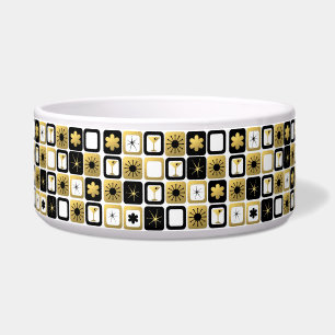 Retro Glamourous Gold Ceramic Pet Bowl