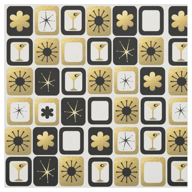 Retro Glamourous Gold Fabric (Swatch)