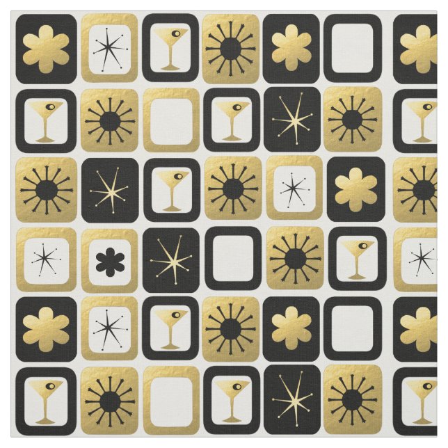 Retro Glamourous Gold Fabric (Swatch)