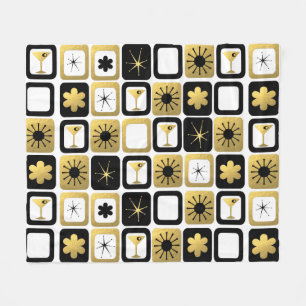 Retro Glamourous Gold Fleece Blanket