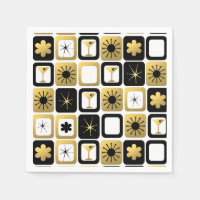 Retro Glamourous Gold Paper Napkins