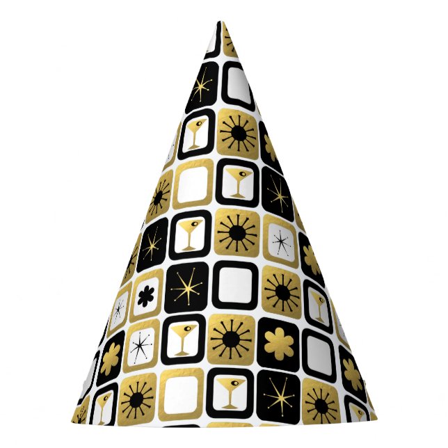 Retro Glamourous Gold Party Hat (Front)