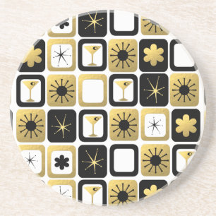 Retro Glamourous Gold Sandstone Coaster