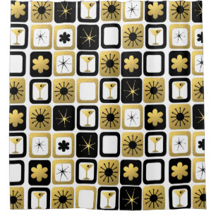 Retro Glamourous Gold Shower Curtain