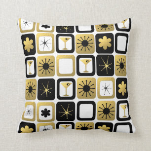 Retro Glamourous Gold Throw Pillow