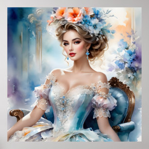 Retro Glamourous Woman Poster