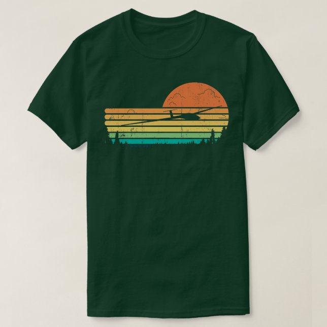 Retro Glider Pilot Soaring Plane T-Shirt (Design Front)
