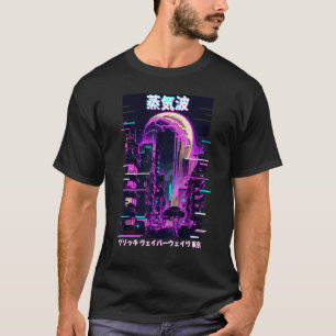 Retro Glitch Cityscape Vaporwave Futurism Tokyo Ae T-Shirt