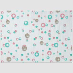 Retro Glitter Red Green Gold Polka Dots Christmas Tissue Paper