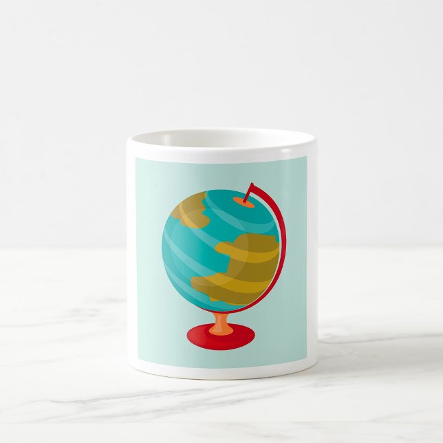 Retro Globe Illustration Vintage Earth Map  Coffee Mug (Creator Uploaded)
