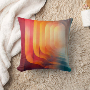 Retro Glow Arches – Abstract Mid-Century Cushion