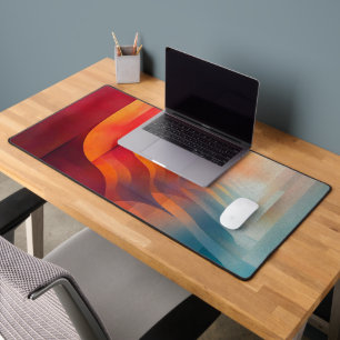 Retro Glow Arches – Abstract Mid-Century Desk Mat