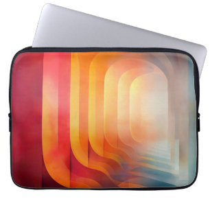 Retro Glow Arches – Abstract Mid-Century Laptop Sleeve