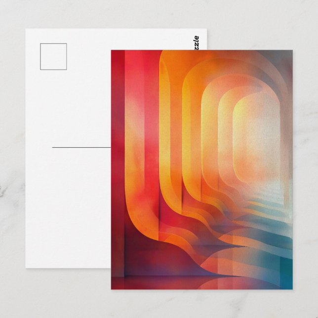Retro Glow Arches – Abstract Mid-Century Postcard (Front/Back)