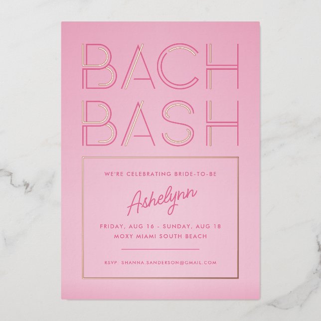 Retro Glow  |  Bachelorette Party Foil Invitation (Front)