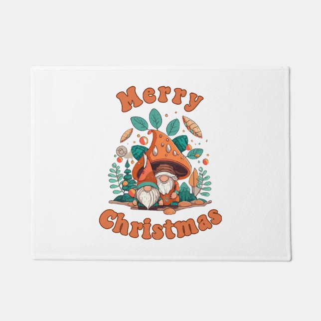 Retro Gnome Christmas Doormat (Front)