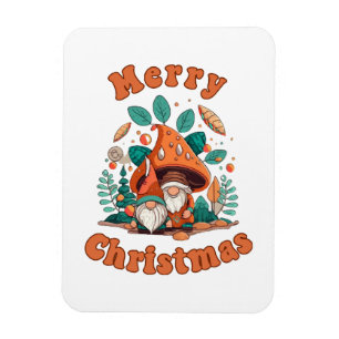 Retro Gnome Christmas Magnet
