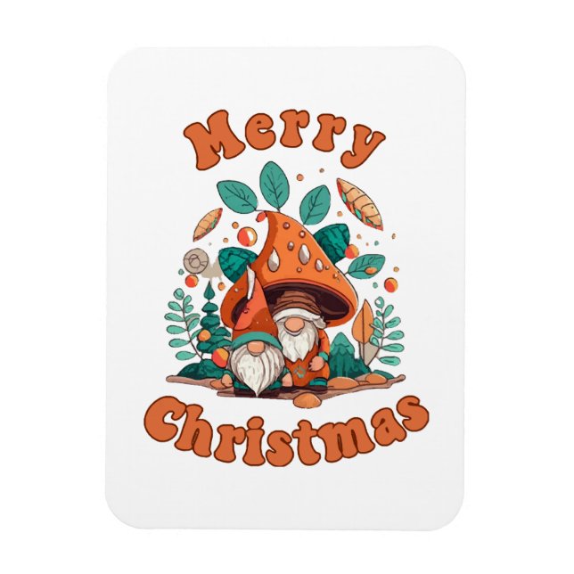 Retro Gnome Christmas Magnet (Vertical)