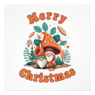 Retro Gnome Christmas Photo Print