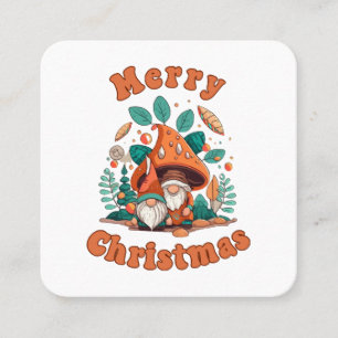 Retro Gnome Christmas Square Business Card