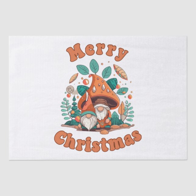 Retro Gnome Christmas Tissue Paper (Front)