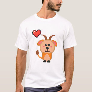 Retro Goat 8-Bit Videogame Funny Gamers Pixelated T-Shirt