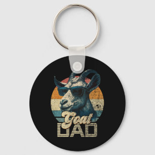 Retro Goat Dad Best Goat Daddy Funny Fathers Day Key Ring