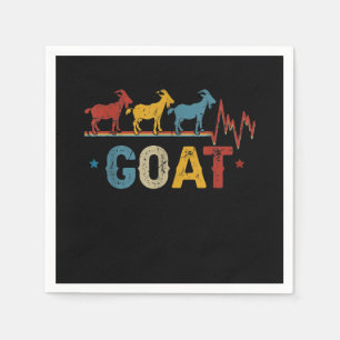Retro Goat Heart Tee Xmas Valentines Day Gift Napkin