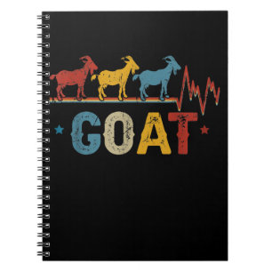 Retro Goat Heart Tee Xmas Valentines Day Gift Notebook