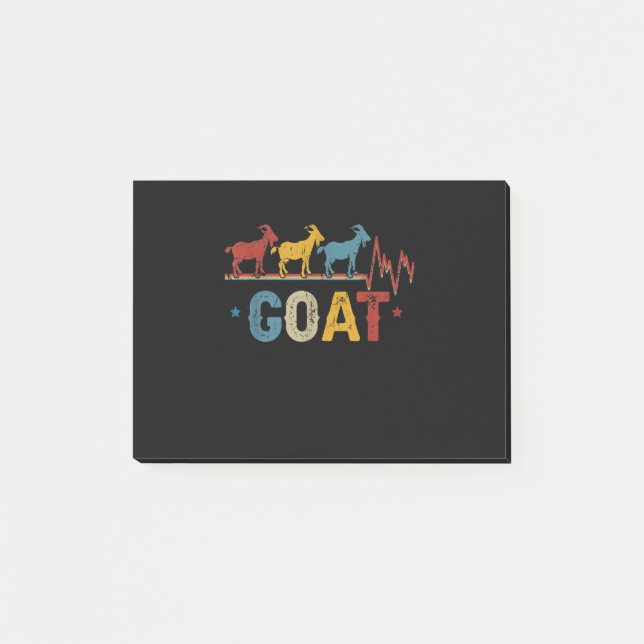 Retro Goat Heart Tee Xmas Valentines Day Gift Post-it Notes (Front)