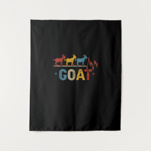 Retro Goat Heart Tee Xmas Valentines Day Gift Tapestry