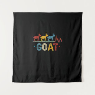 Retro Goat Heart Tee Xmas Valentines Day Gift Tapestry