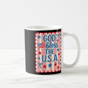 Retro God Bless America Usa Flag Christian 4th Of. Coffee Mug