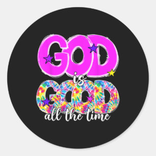 Retro God Is Good All The Time Worship Christian O Classic Round Sticker