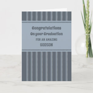 Retro Godson Congratulations Graduation Card