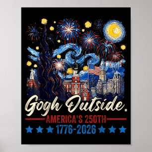 Retro Gogh Outside Aamericas 250th 1776 2026 Paint Poster