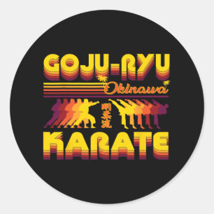 Retro Goju-ryu Karate Design Summer Outfit For Kar Classic Round Sticker