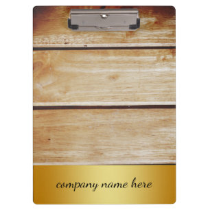 Retro Gold Badge Beige Bamboo Texture Pattern Clip Clipboard