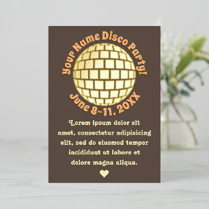 Retro Gold Disco Ball PERSONALIZED Gold