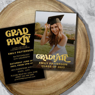 Retro Gold Foil Graduate Photo Party