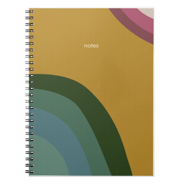 Retro Gold Rainbow Notebook (Front)